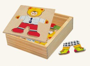 Medinė dėlionė-žaidimas Aprenk meškutį Vilį , 3+